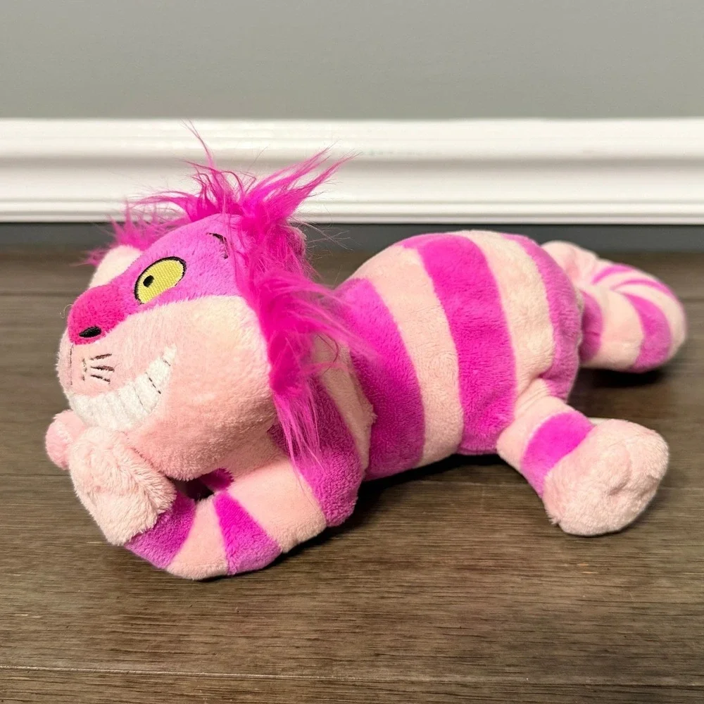 Disney Parks Cheshire Cat Plush Alice in Wonderland Pink Purple Striped‎